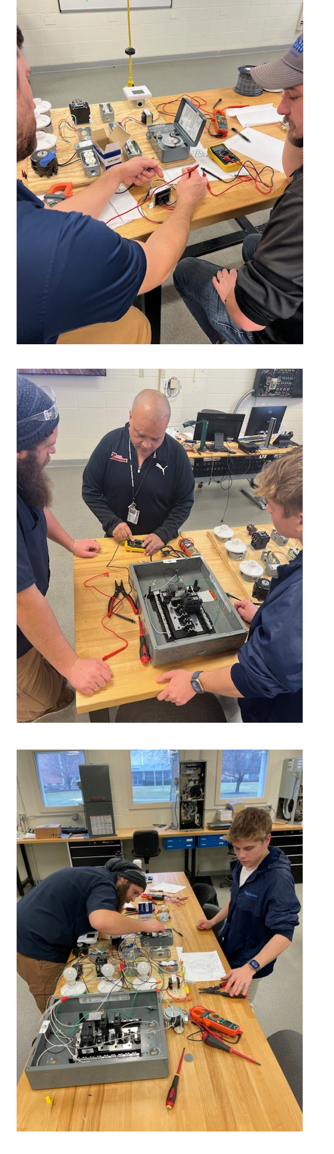 PTI Advanced Electronics workshop trio of photos